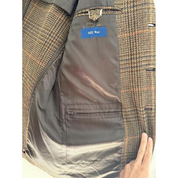 T Harris London Mens Tweed Blazer Brown Plaid Classic Heritage Academic Coat M - Picture 10 of 12